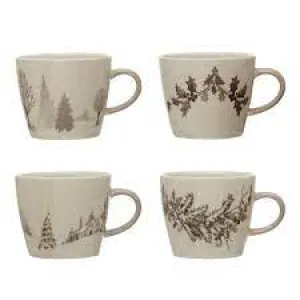 Mug with Winter Scene and Garland