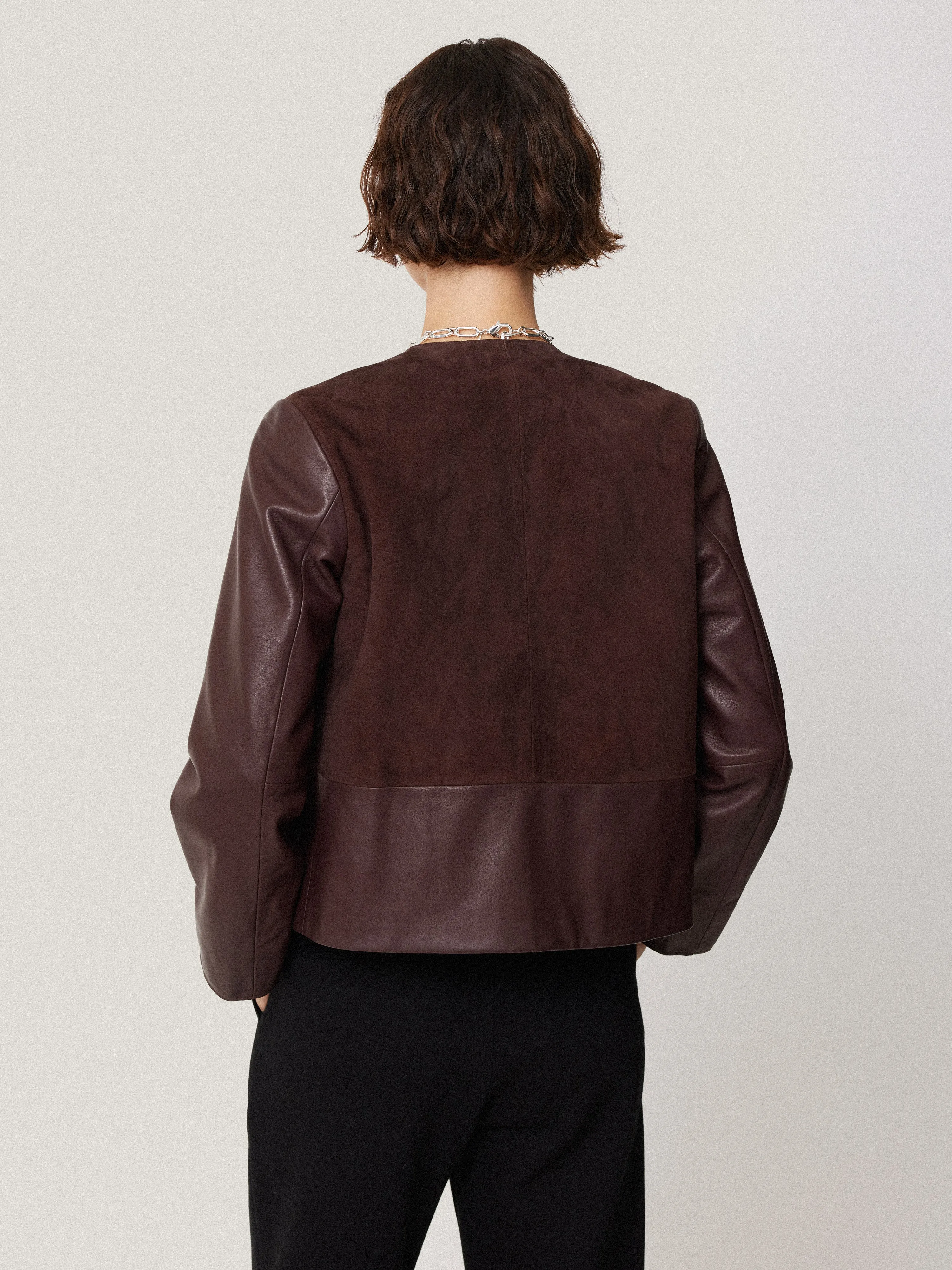 Nakoa Leather Mix Jacket | Oxblood