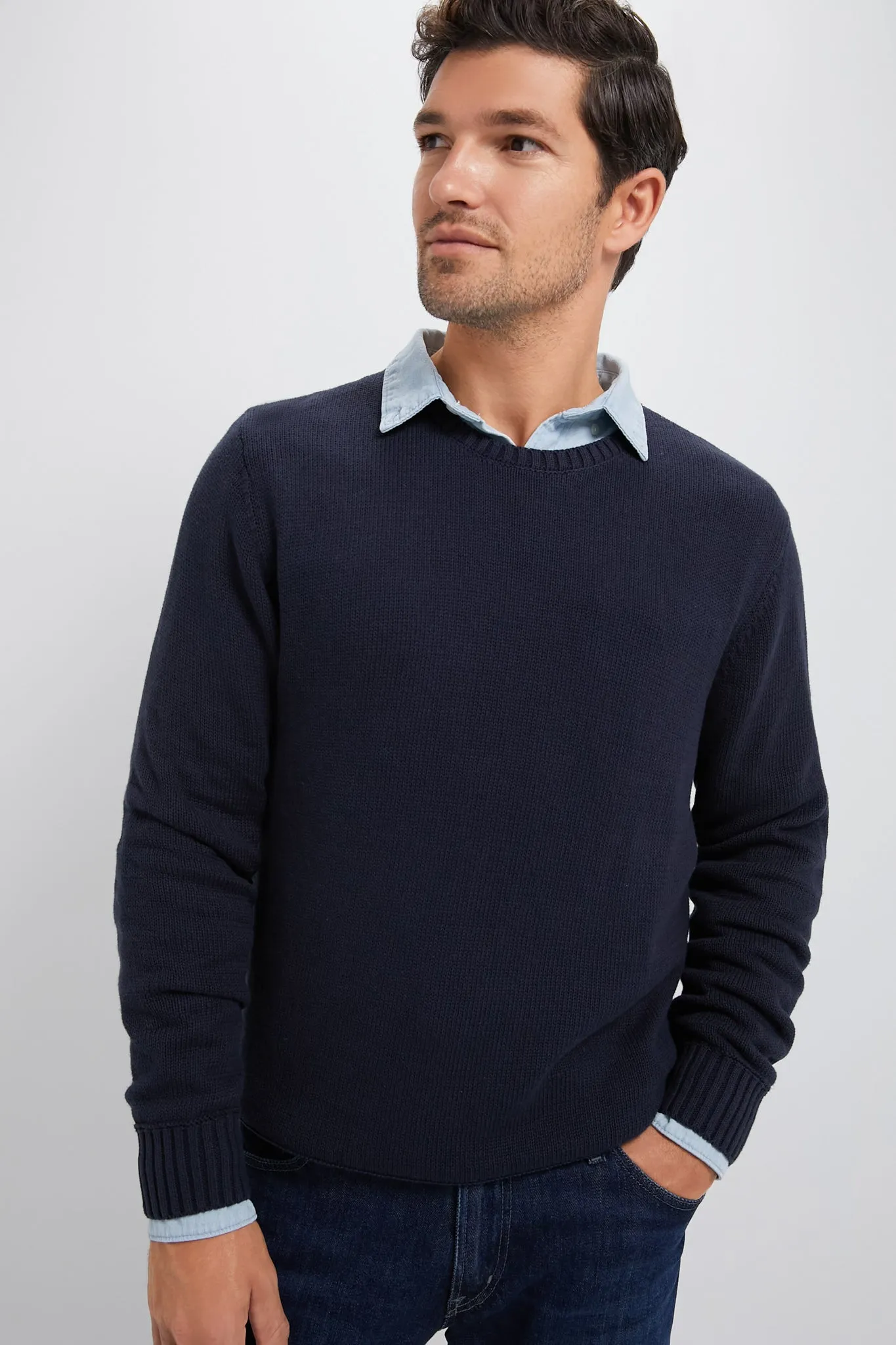 Navy Blue All Season Classic Crewneck