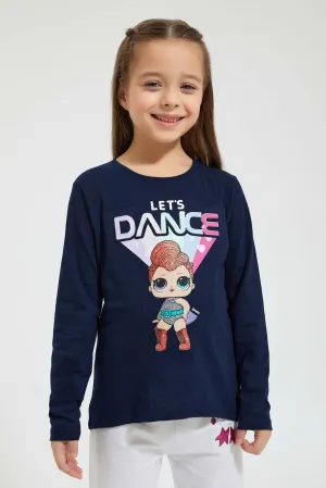 Navy LOL Doll Print T-Shirt