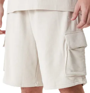 New Era Mens Essentials Cargo Short Stone White