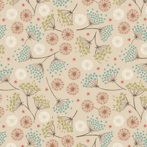 New Forest Winter Flannel | Winter Floral on Dark Cream by Lewis & Irene | 100% Cotton Flannel