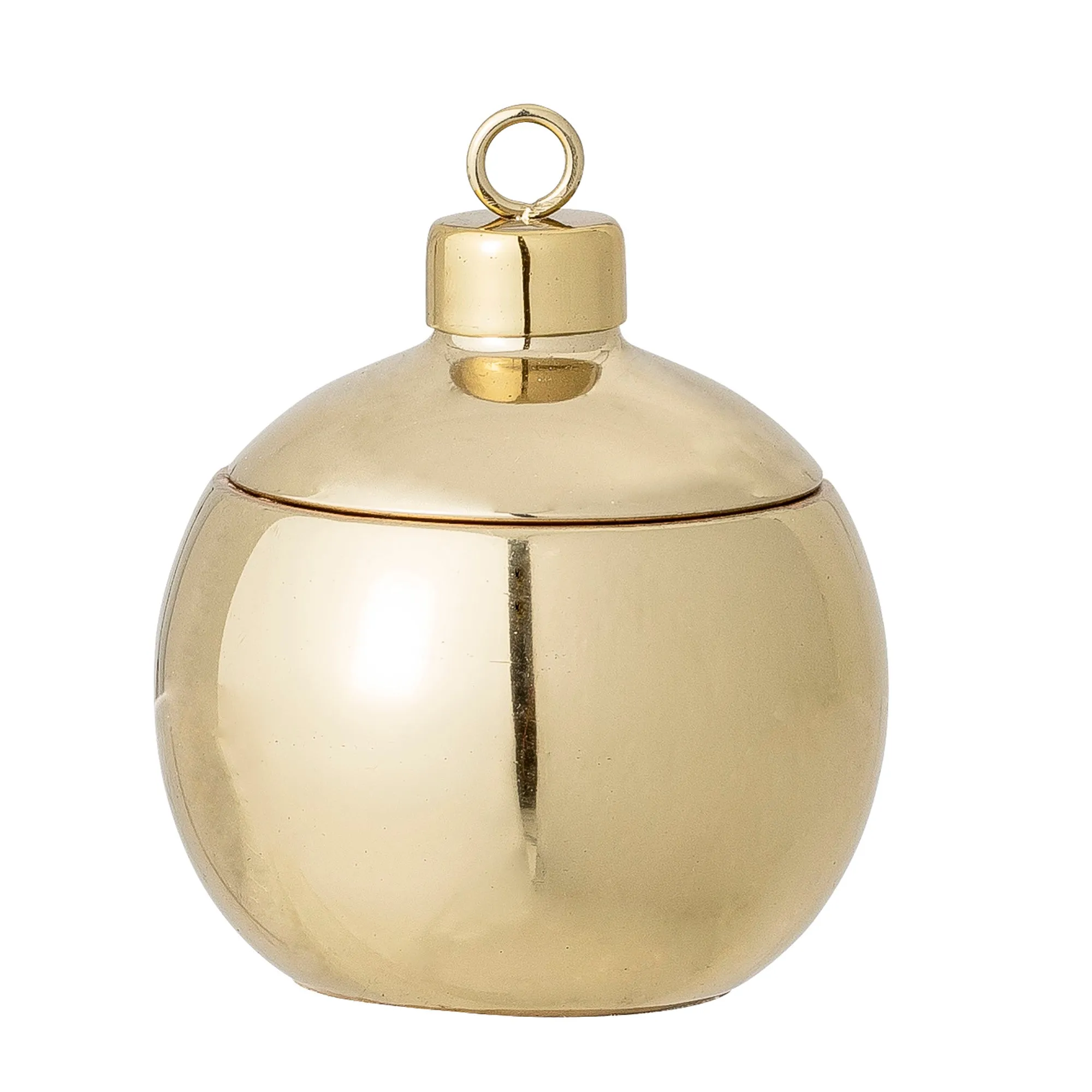 Nordic Forest Gold Metal Bauble Candle