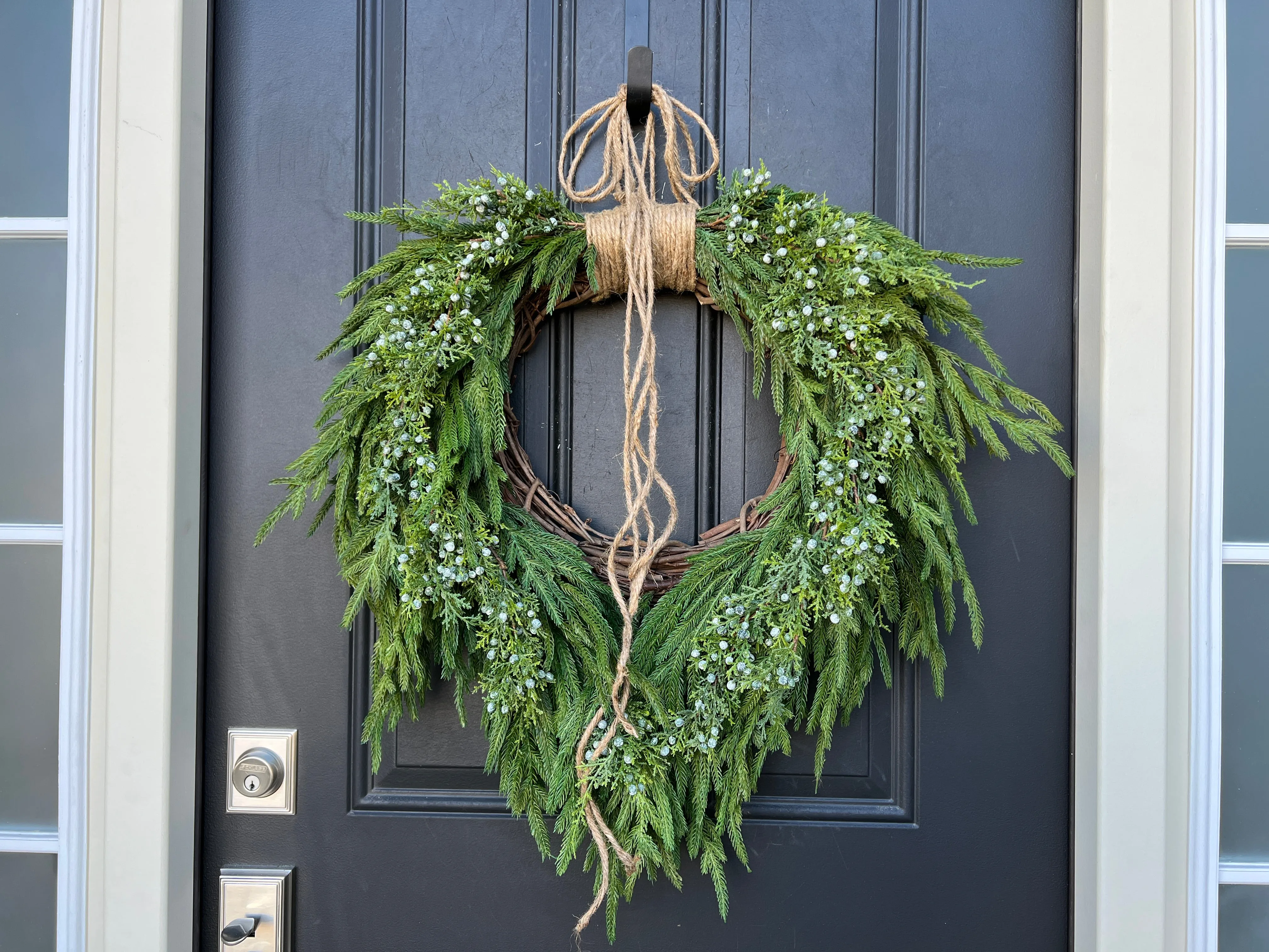 Norfolk Winter Pine and Juniper Wreath for Front Door