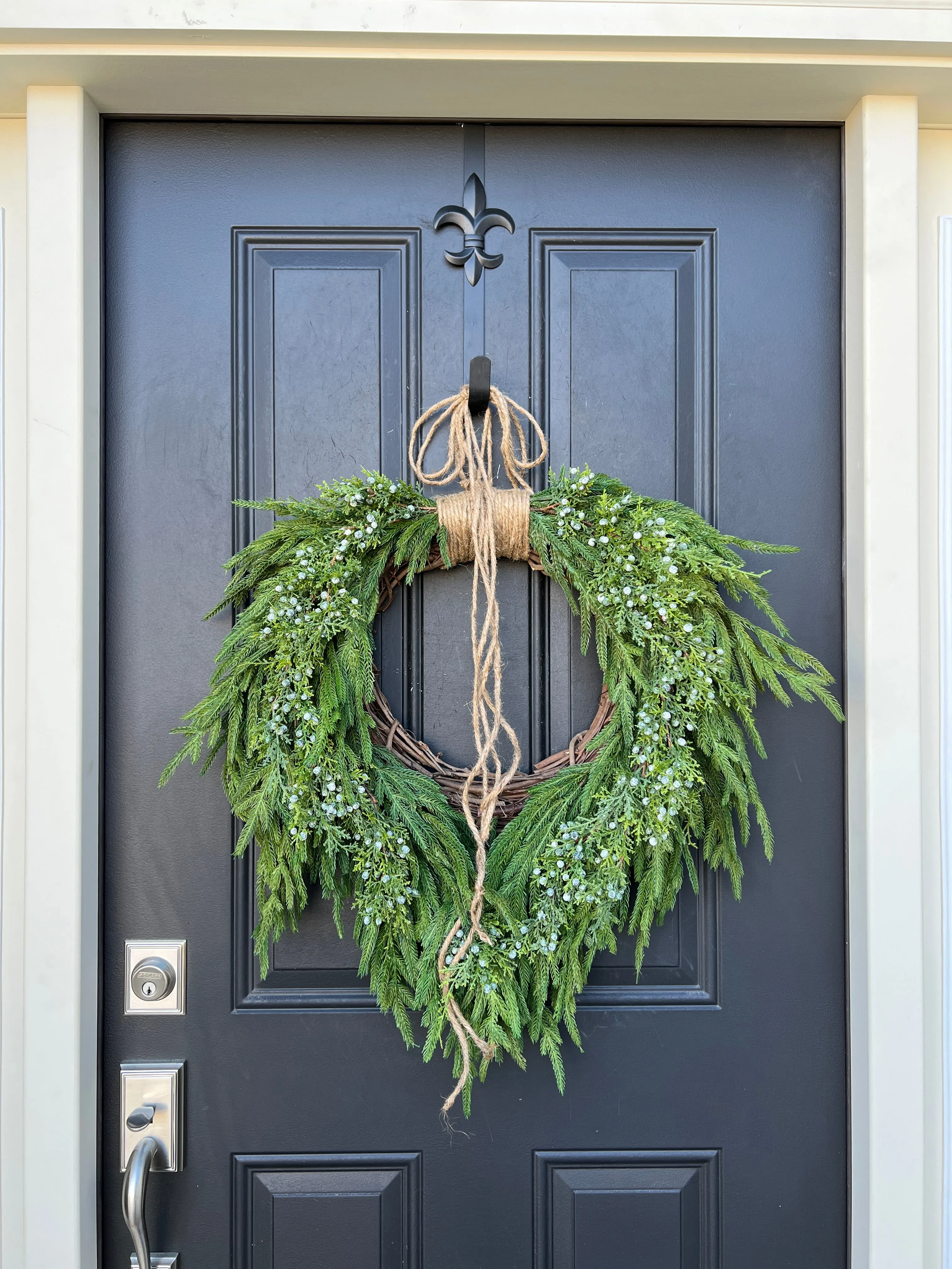 Norfolk Winter Pine and Juniper Wreath for Front Door