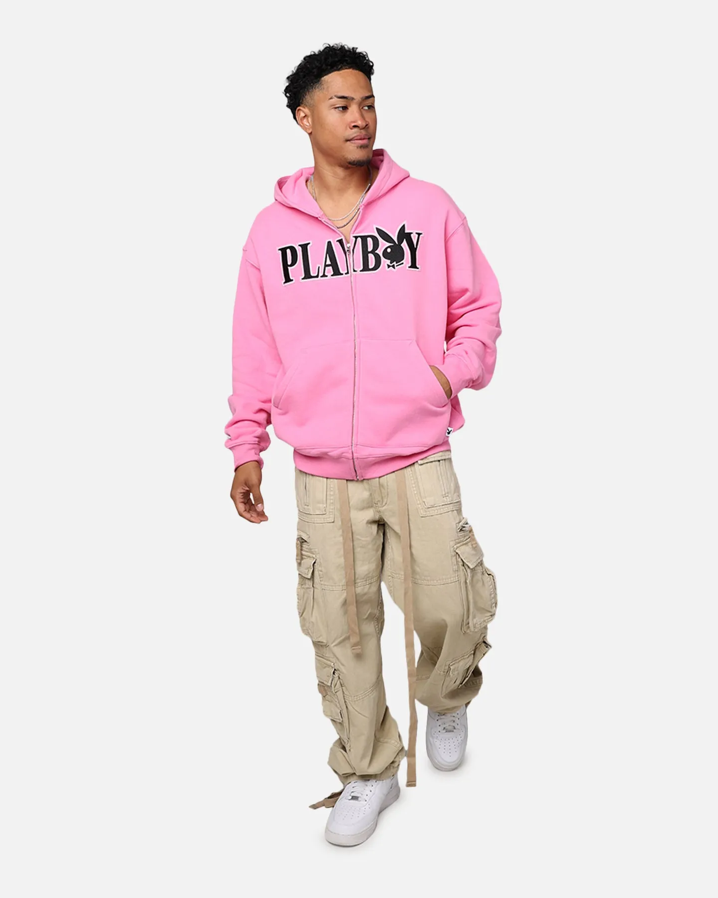 Playboy By Culture Kings Bunny Zip Hoodie Pink