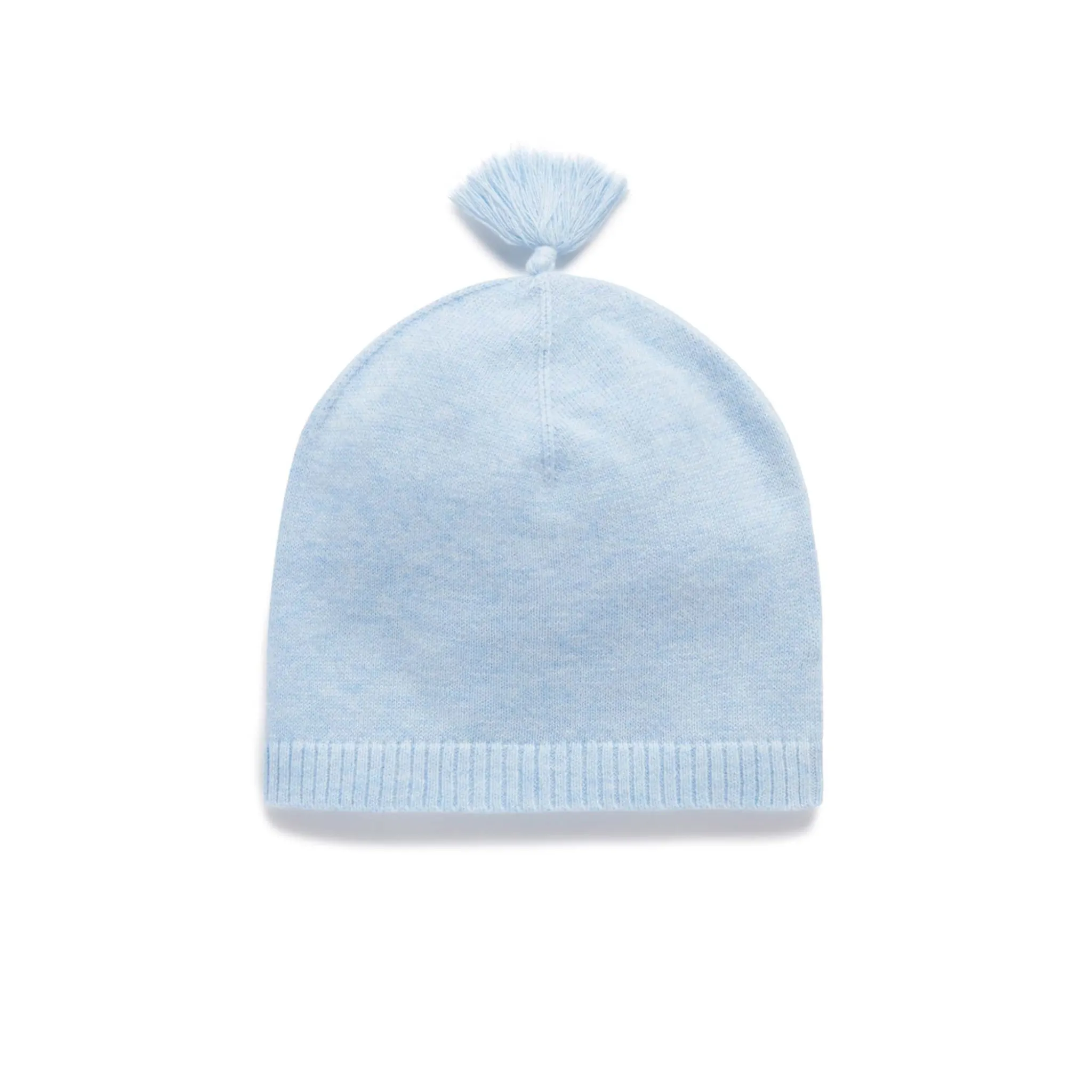 Purebaby Essentials Newborn Beanie - Pale Blue Melange