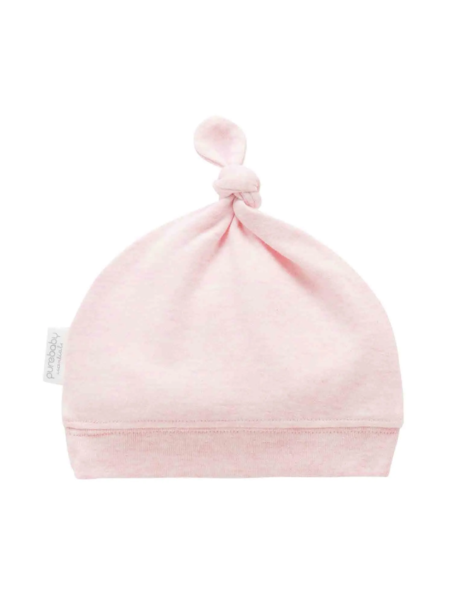 Purebaby Organic Knot Hat Pale Pink Melange