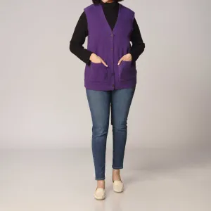 Purple Sleeveless Cardigan PW2922