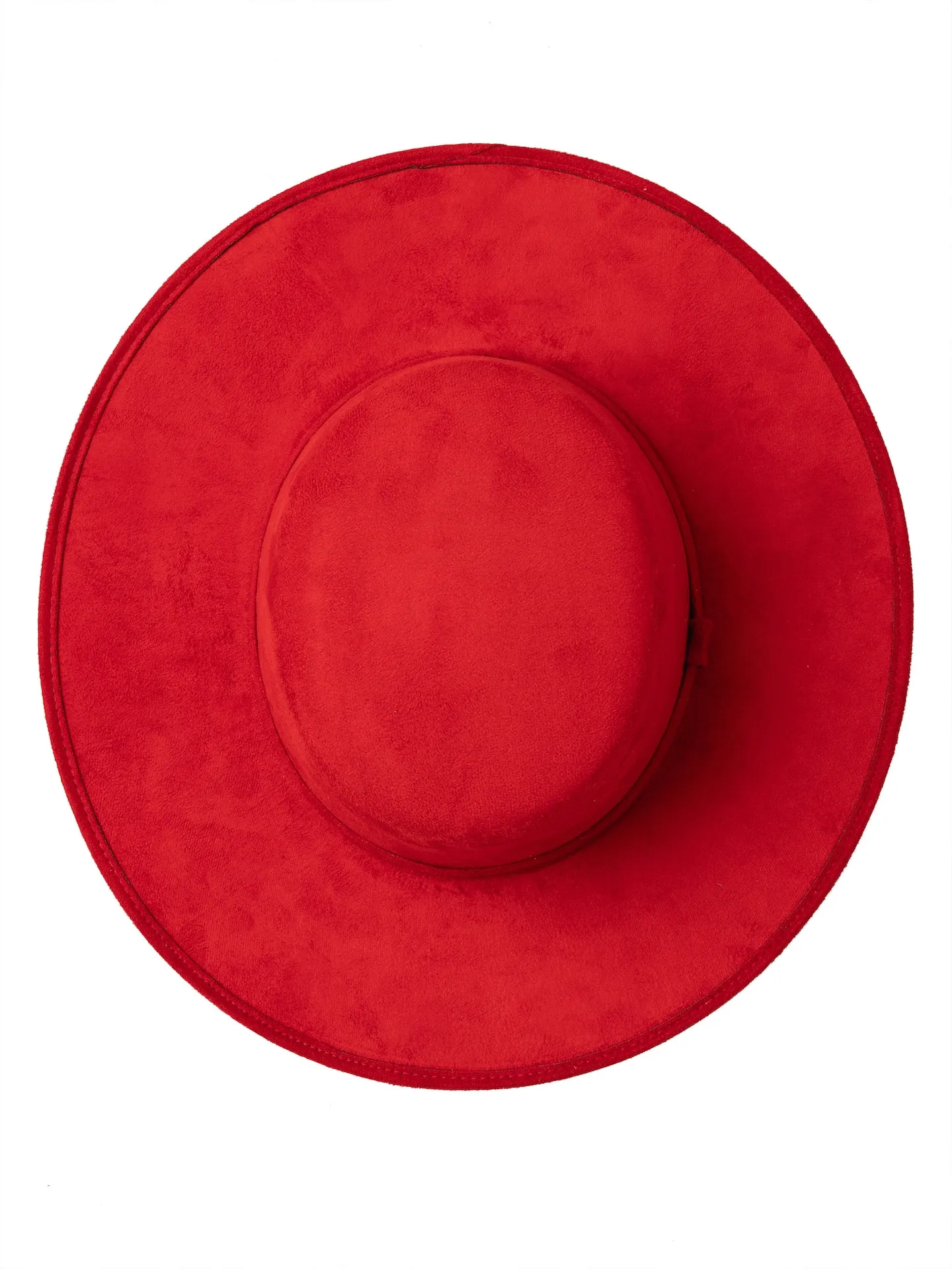 "Icon" Red Embellished Wide Brim Hat