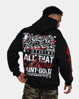 Rats Get Fat South Of Heaven Glitter Print Hoodie Black