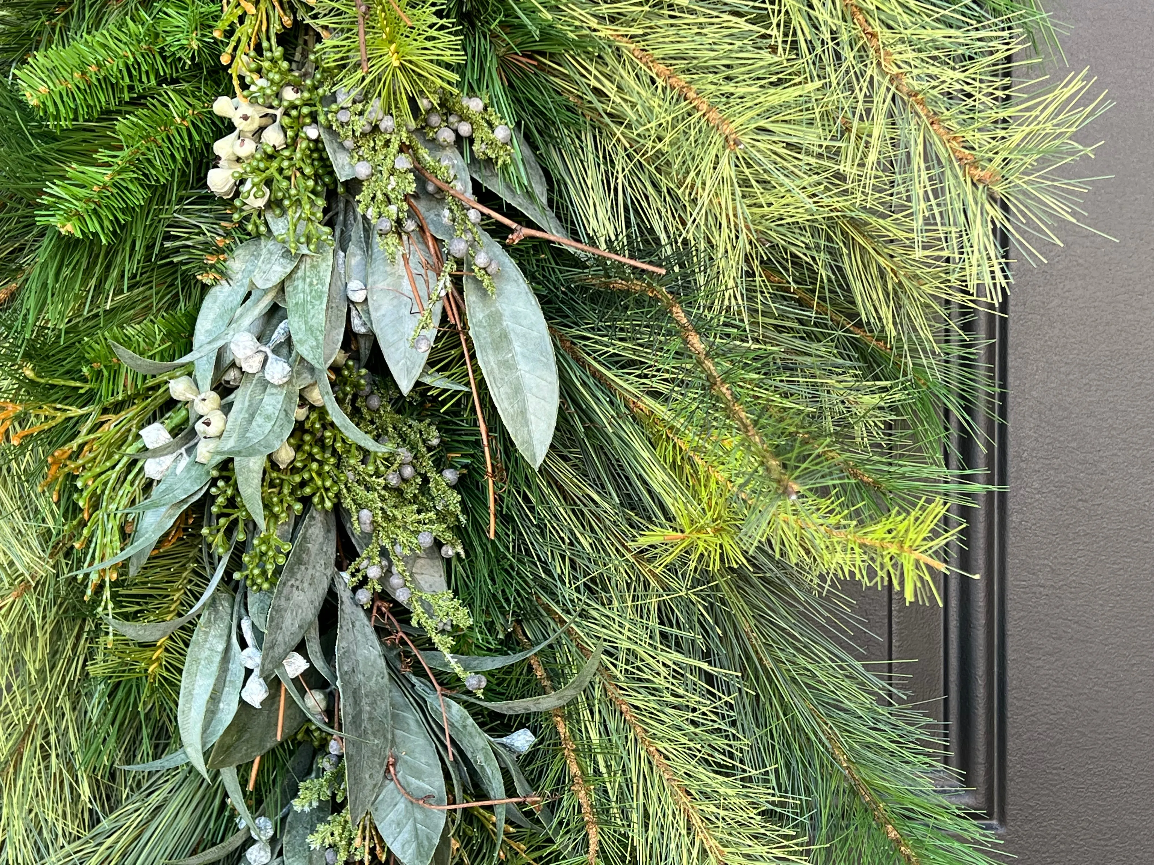 Realistic Christmas Pine Teardrop Wreath