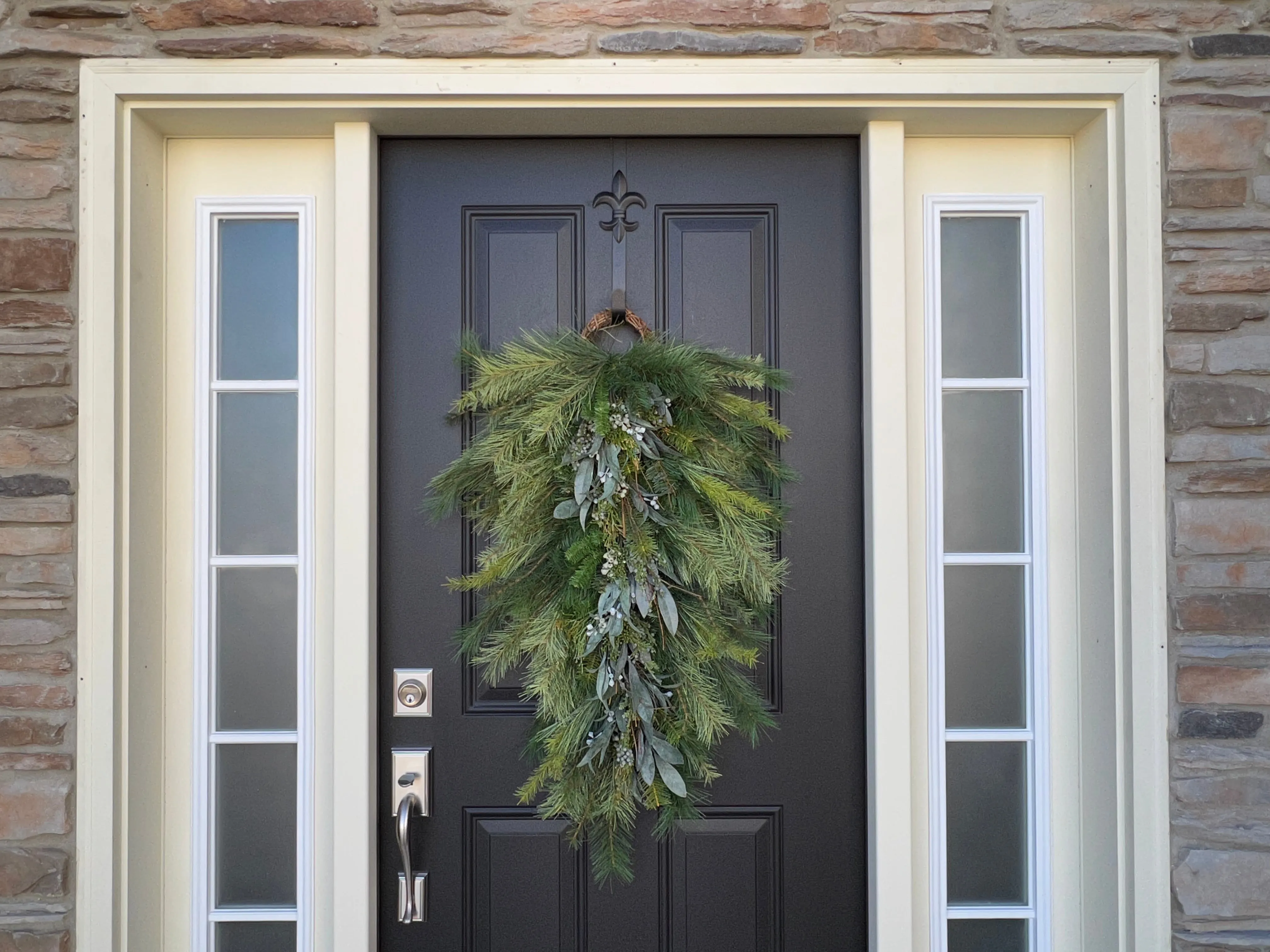 Realistic Christmas Pine Teardrop Wreath