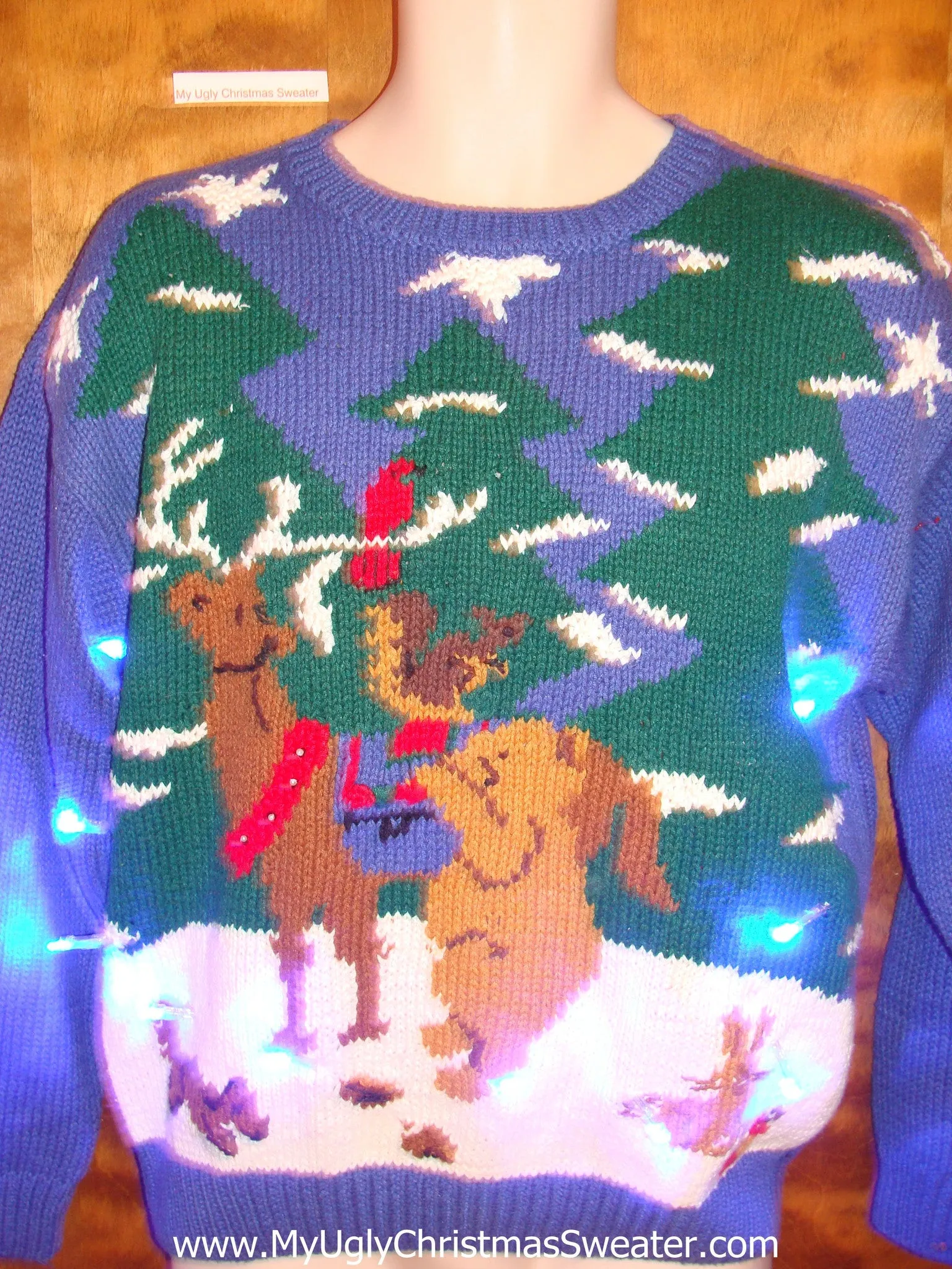 Reindeer and Forest Friends Light Up Ugly Xmas Sweater