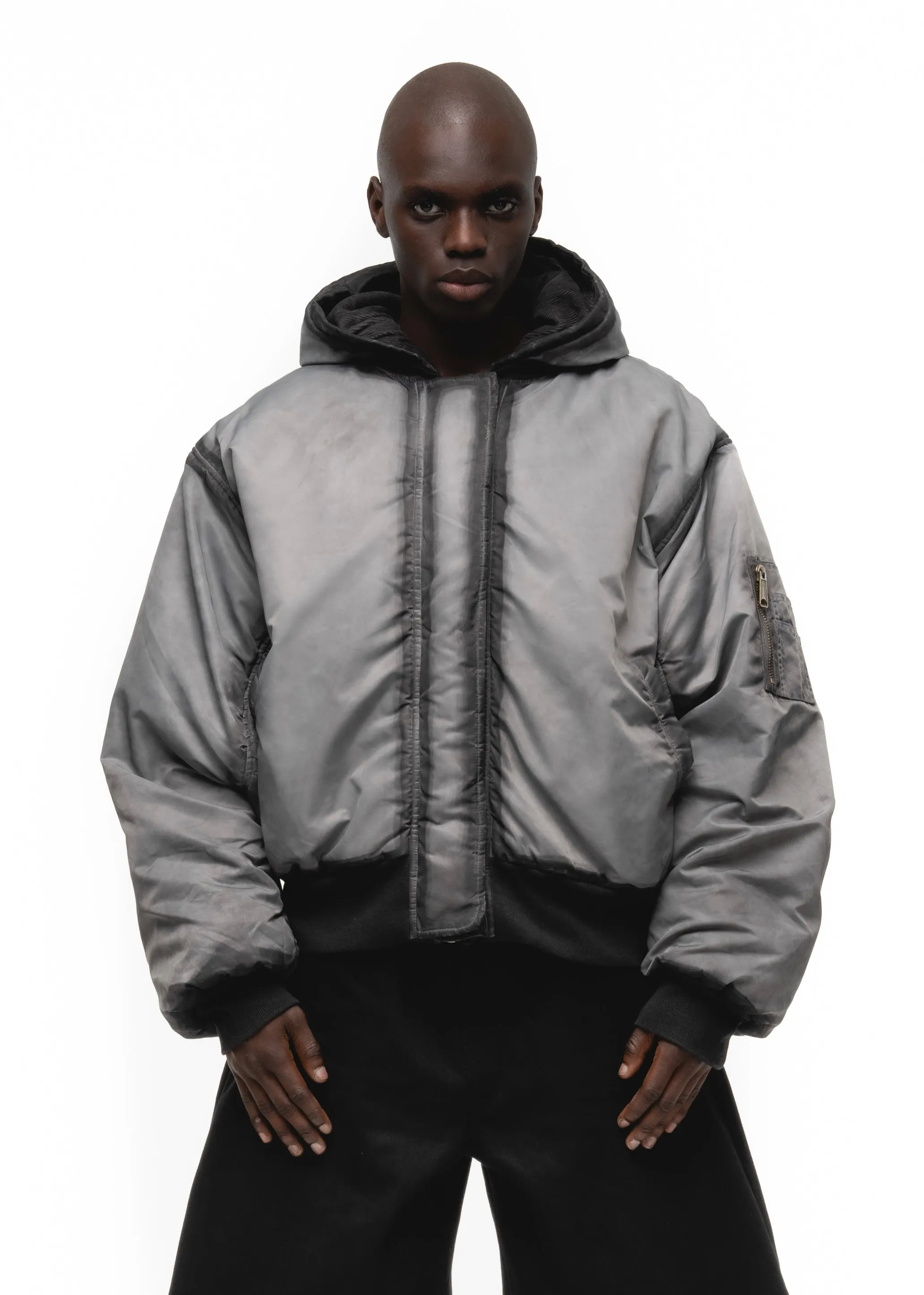 REVERSIBLE ONYX BOMBER JACKET GREY