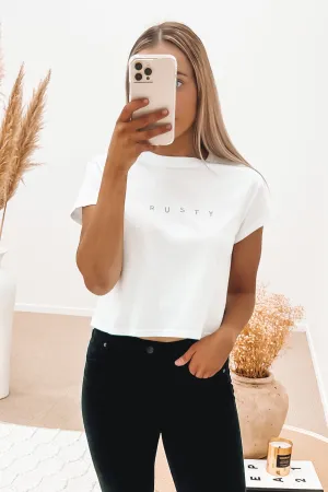 Rusty Essentials Classic Slim Crop Tee White