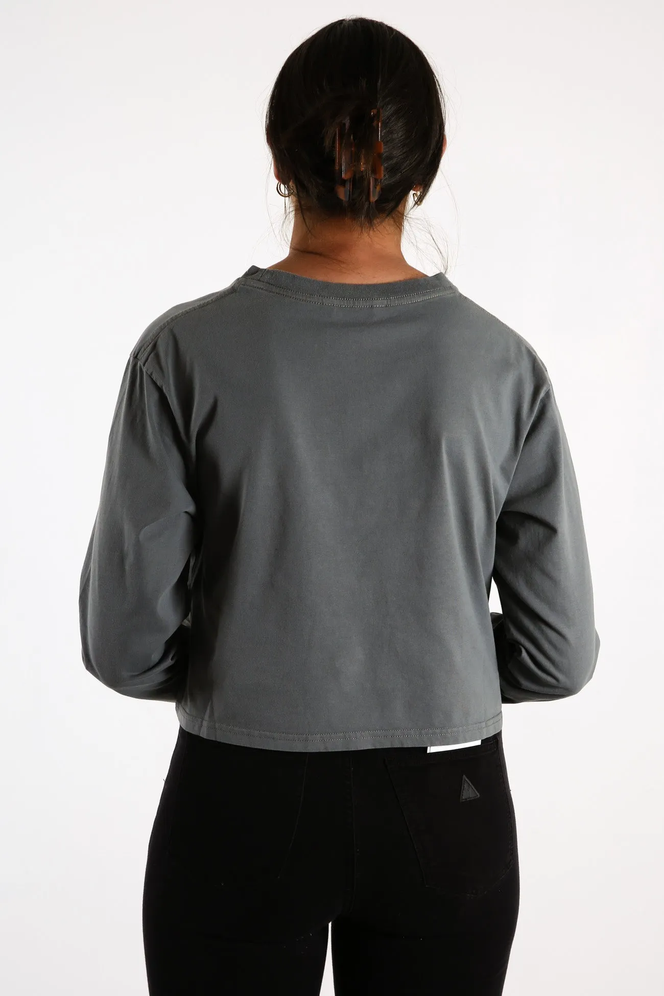 Rusty Essentials Ember Long Sleeve Tee Dark Olive