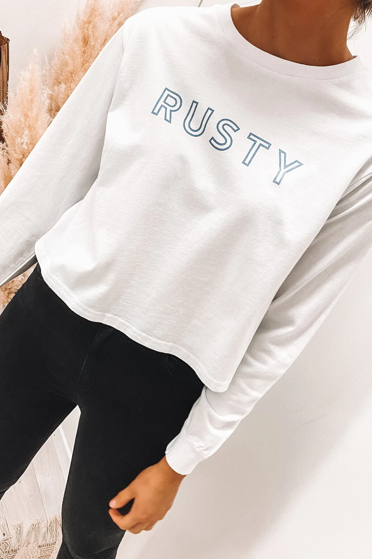 Rusty Must Essentials Long Sleeve White