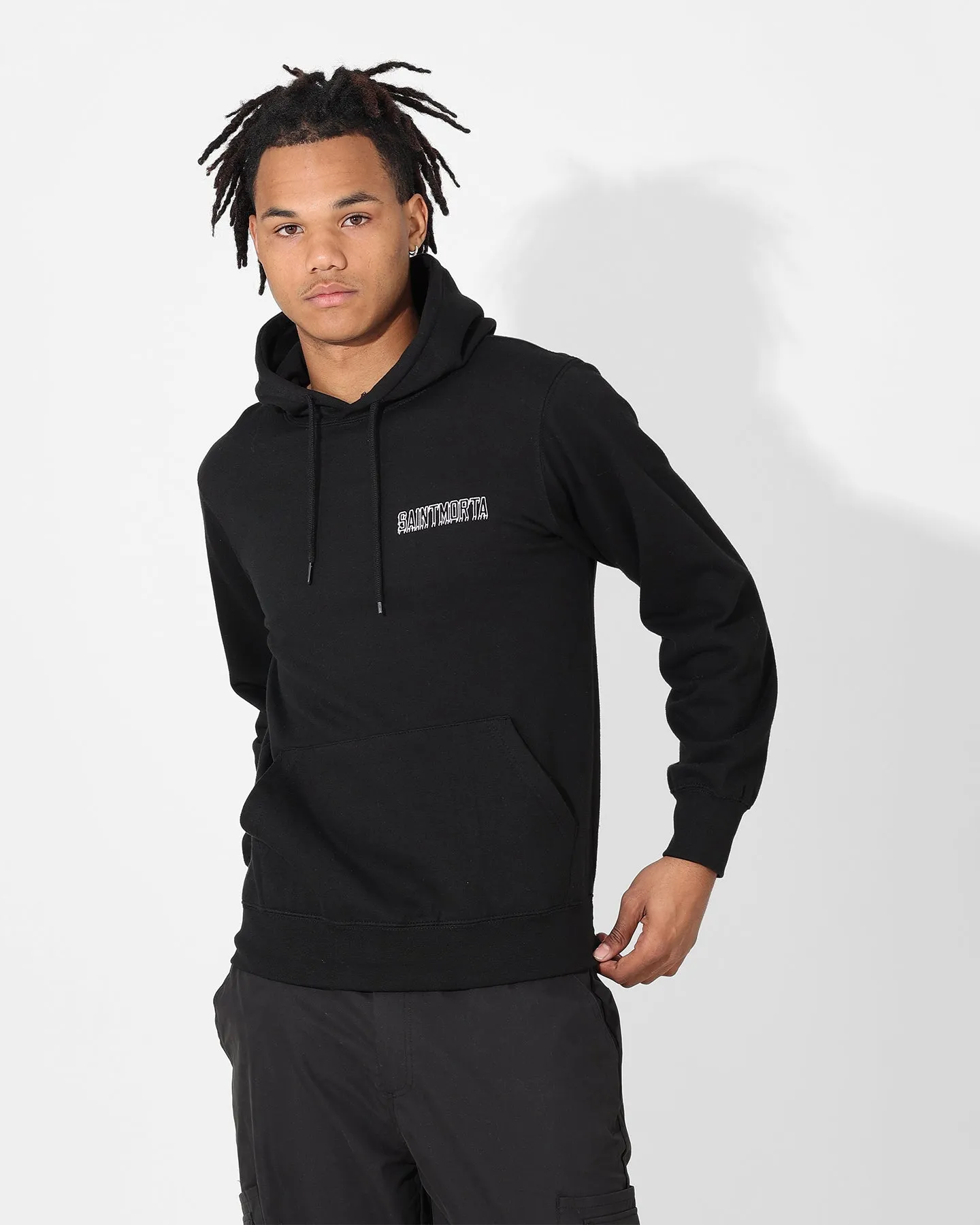 Saint Morta College Drip Hoodie Black