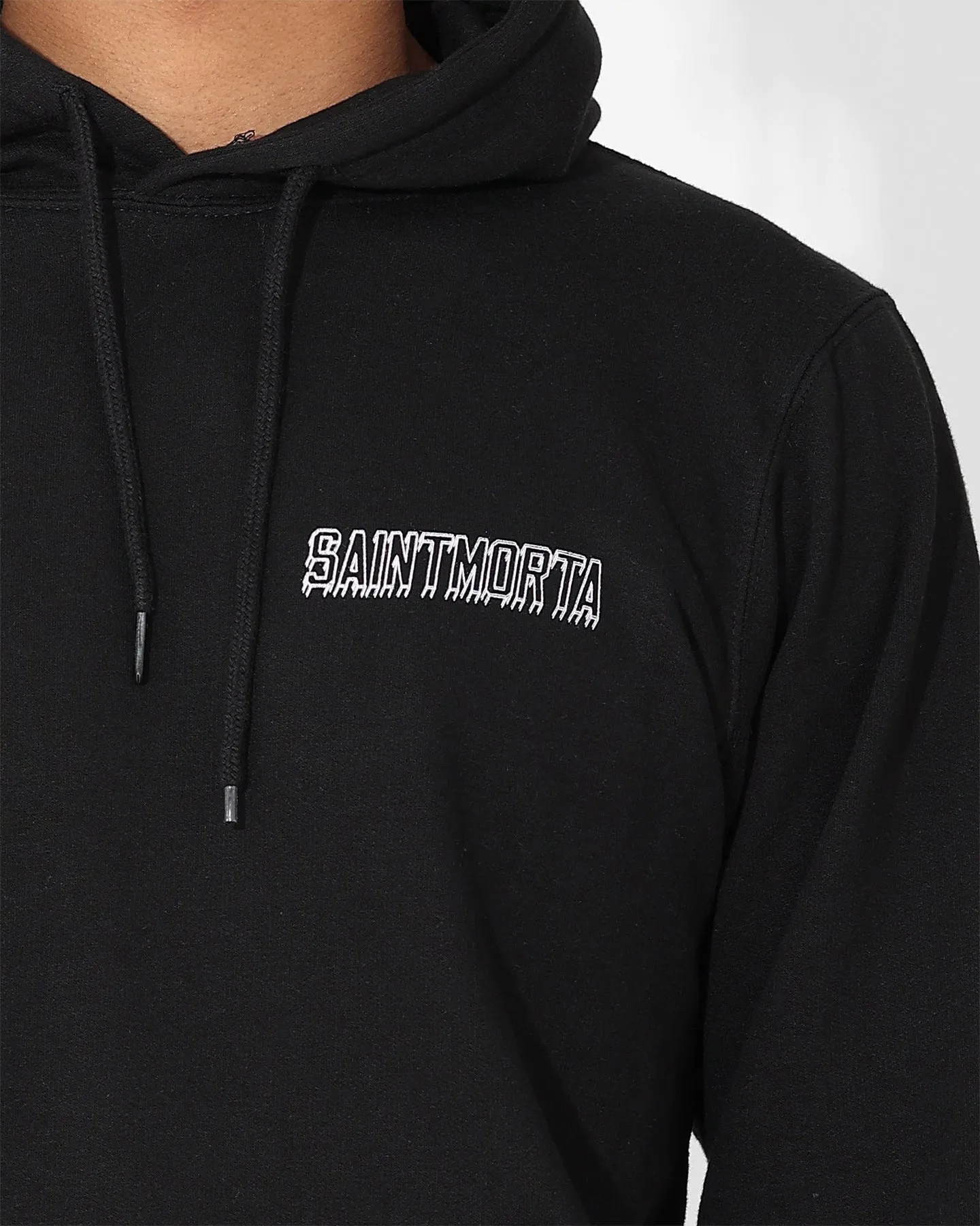 Saint Morta College Drip Hoodie Black