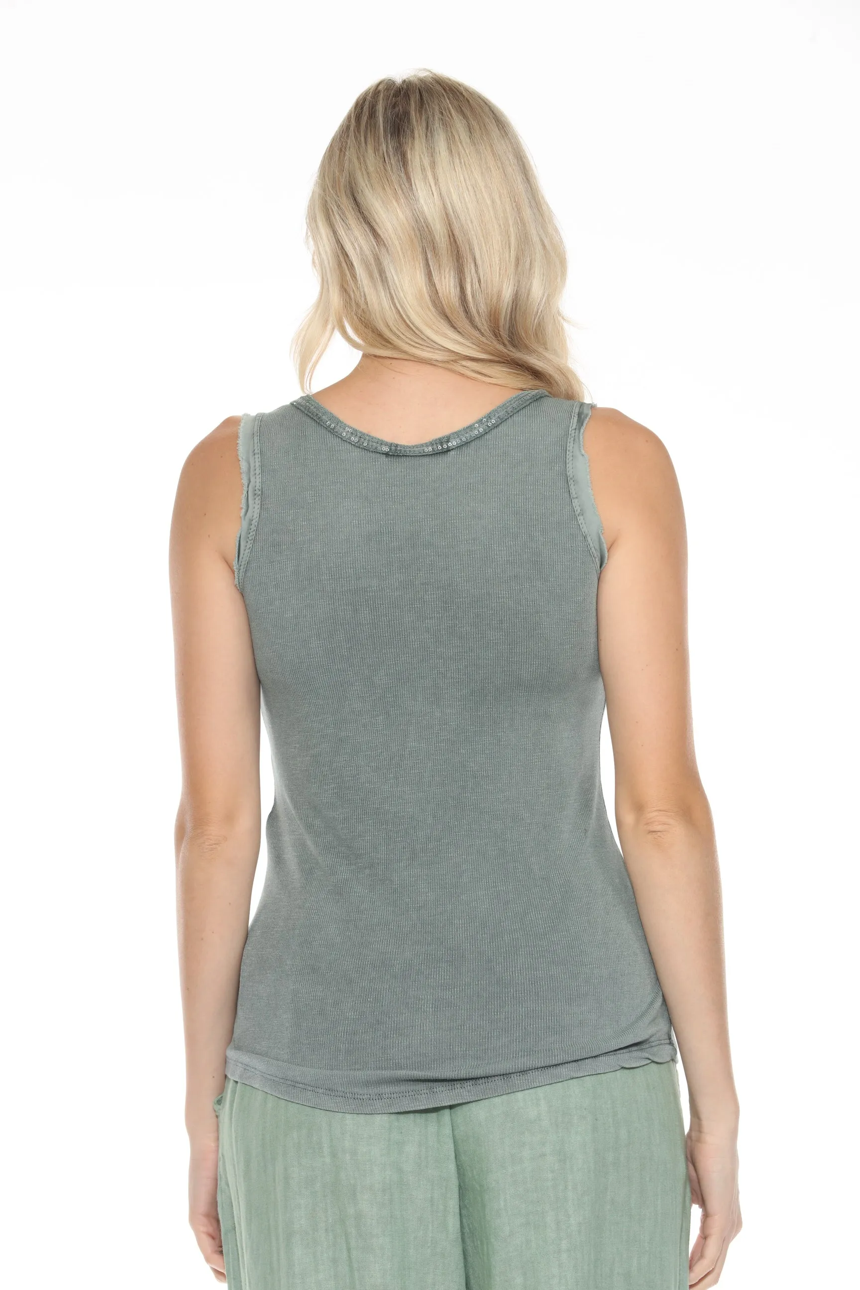 Sequin V-Neck Tank