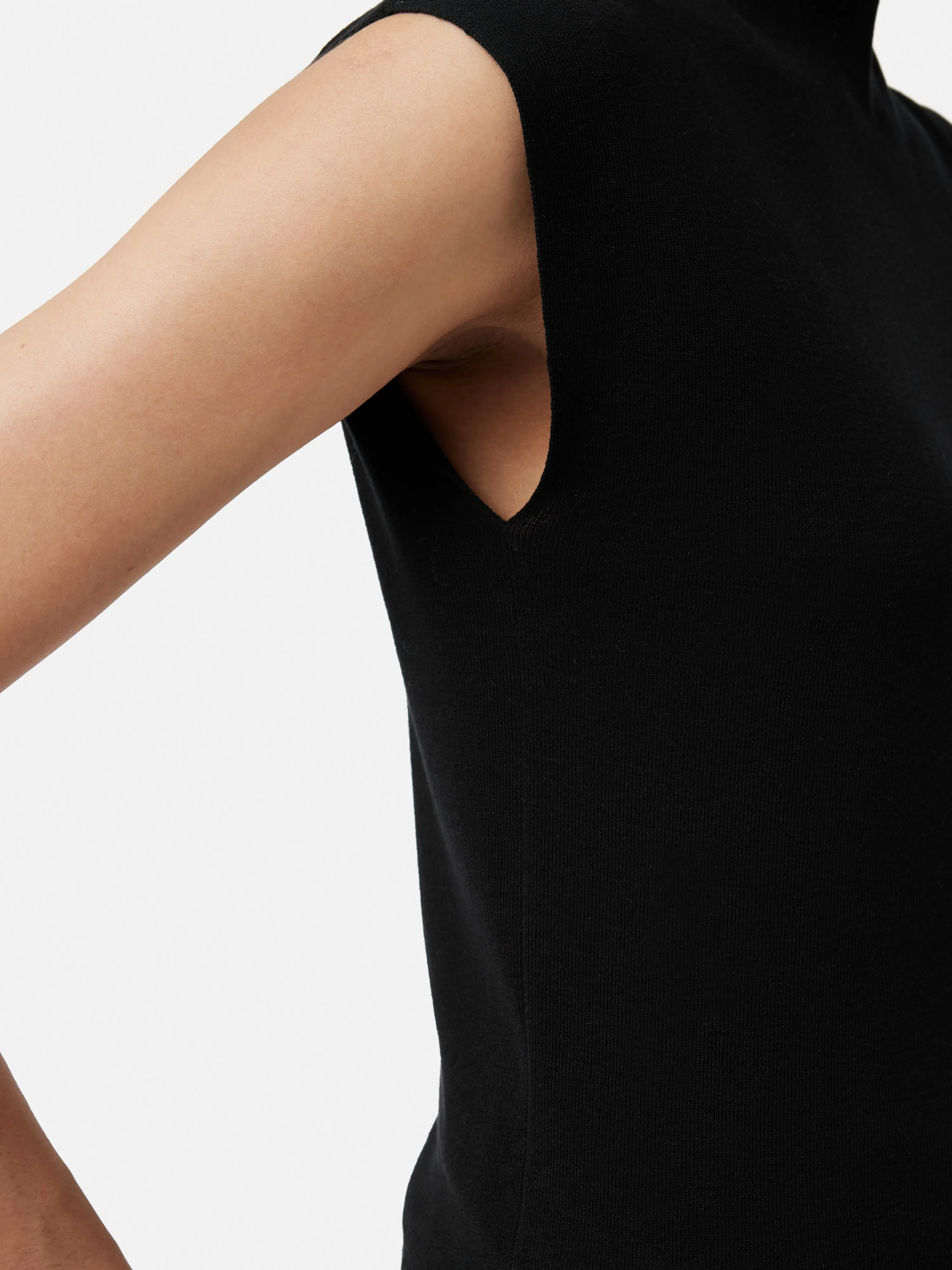 Silk Cotton Cap Sleeve Top | Black