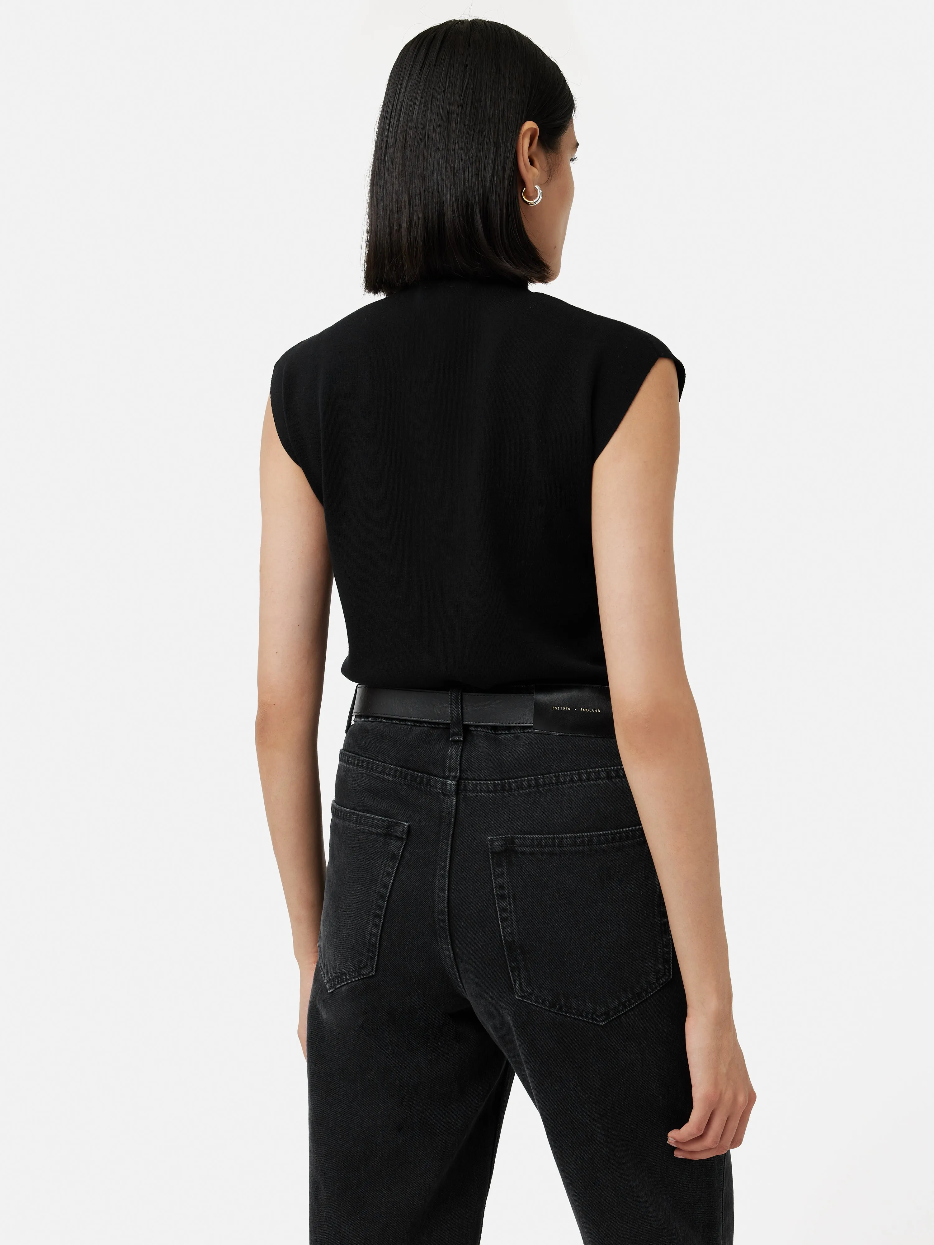 Silk Cotton Cap Sleeve Top | Black