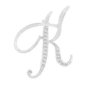 [Silver Initial Letter K] Plated Metal Lapel Pin