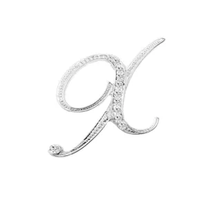 [Silver Initial Letter X] Plated Metal Lapel Pin