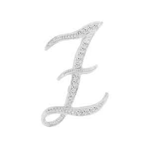 [Silver Initial Letter Z] Plated Metal Lapel Pin