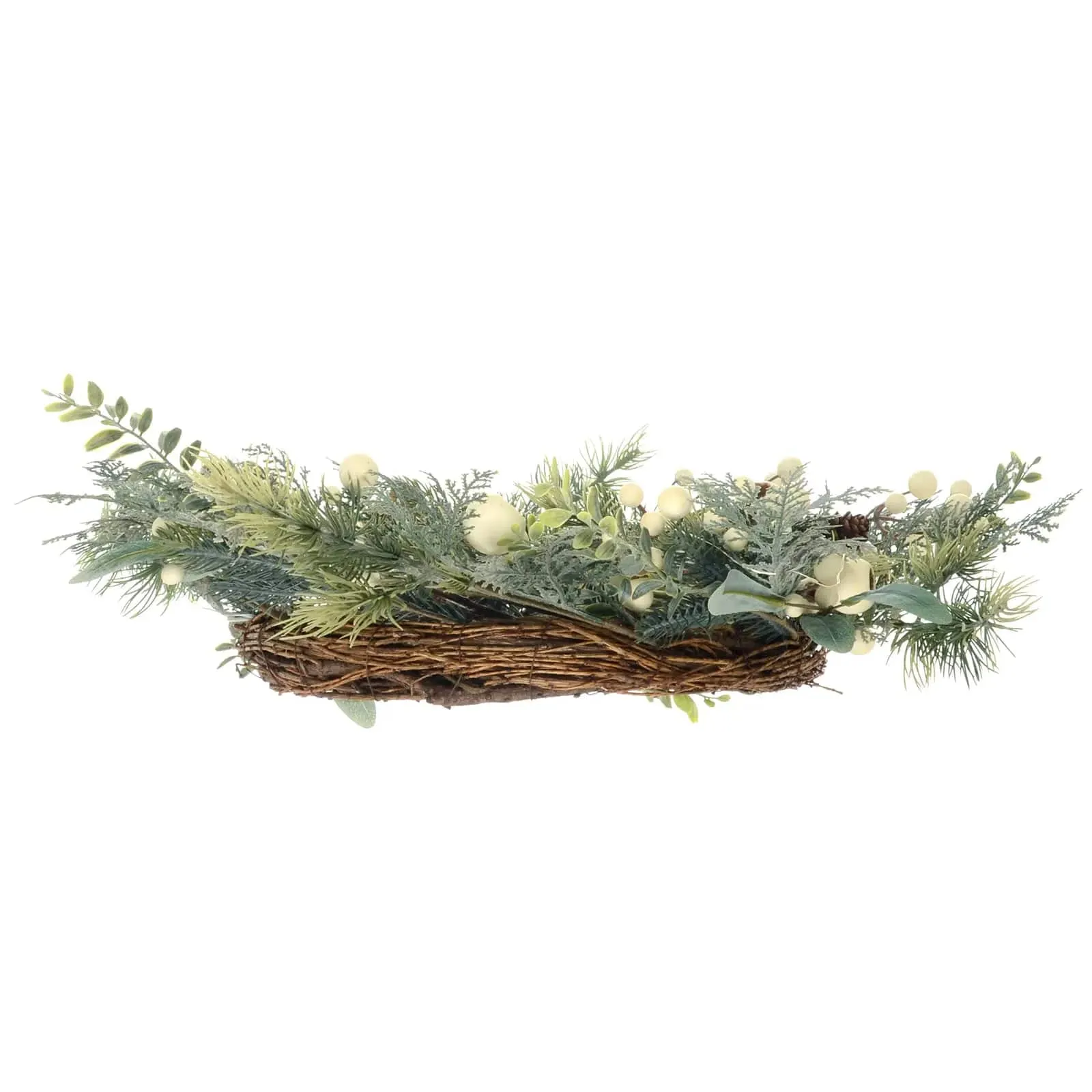 Snowberry Light Up Woodland Christmas Wreath Pine Cones 55cm