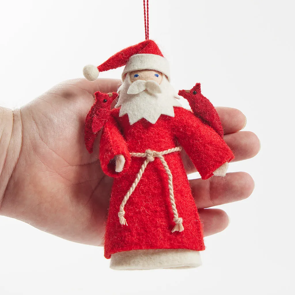 Snowy Garden Father Christmas Ornament - Light