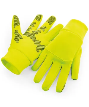 Softshell sports tech gloves | Fluorescent Yellow