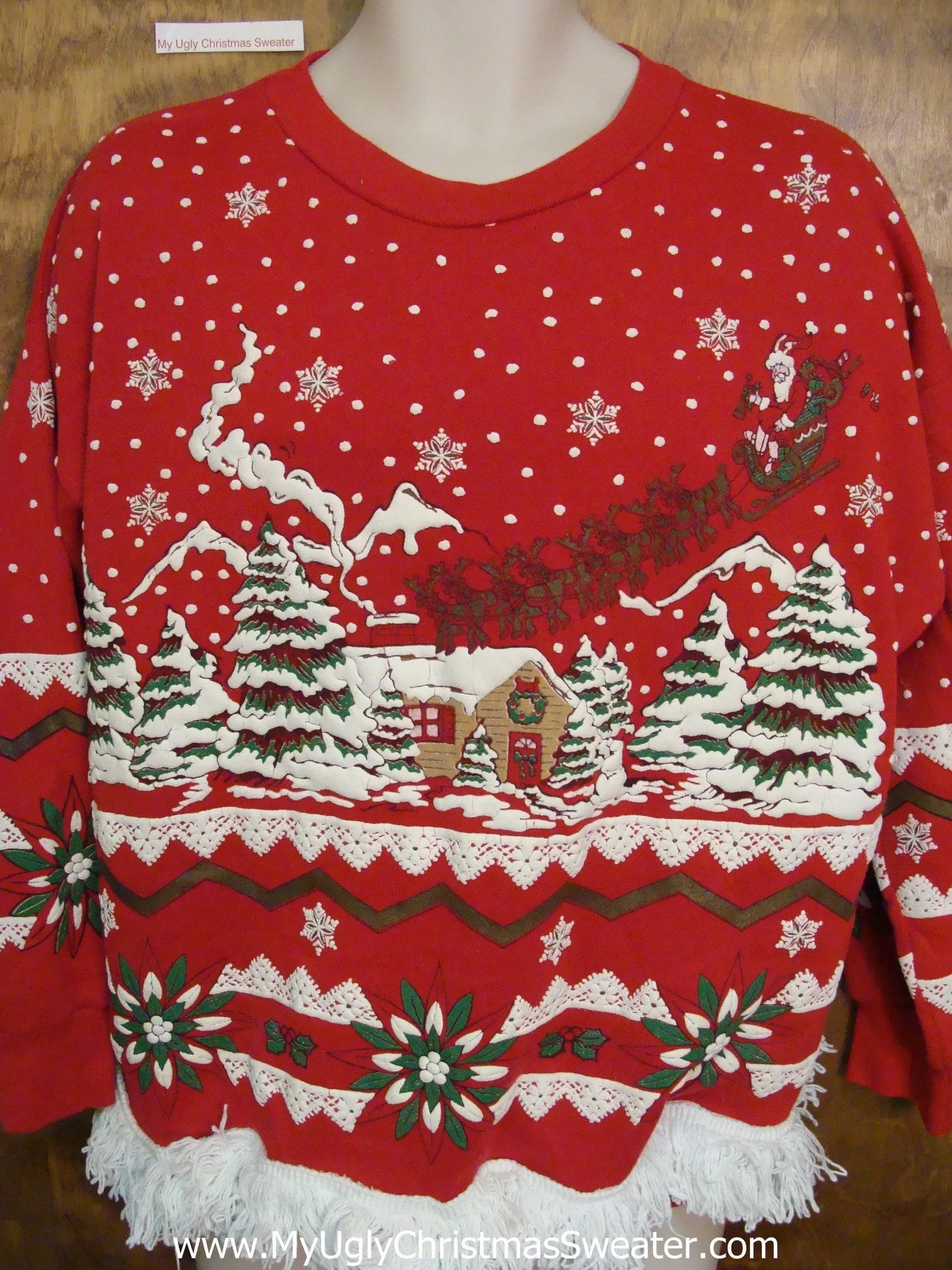 Tacky Christmas Sweatshirt 80s Best Santa and Reindeer