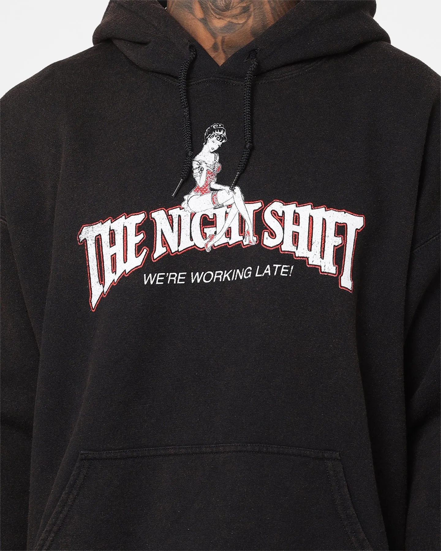 The Night Shift Gentlemen's Club Vintage Hoodie Black Wash