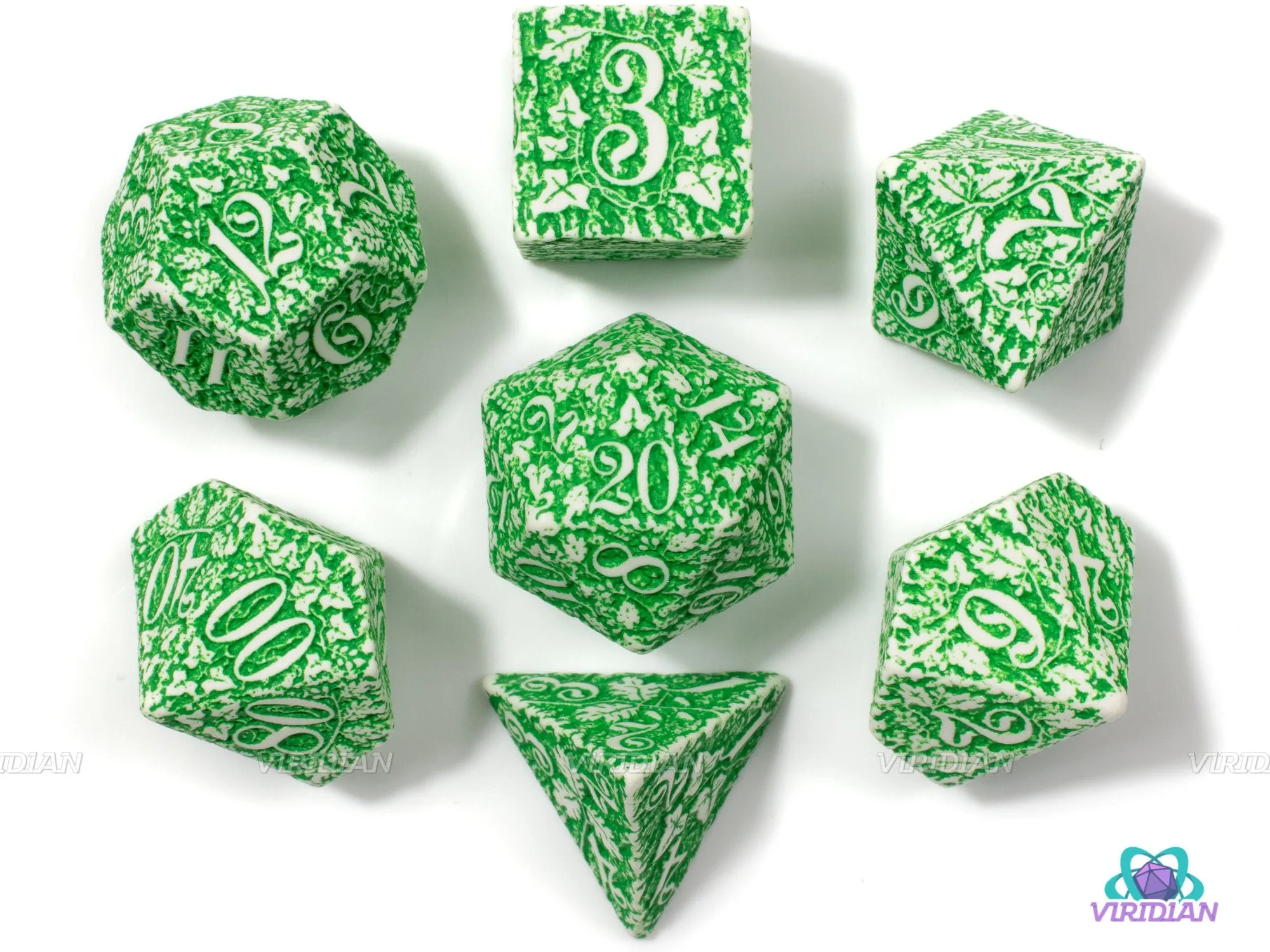 Tundra | Green & White Winter Forest Dice Set (7) | Q Workshop