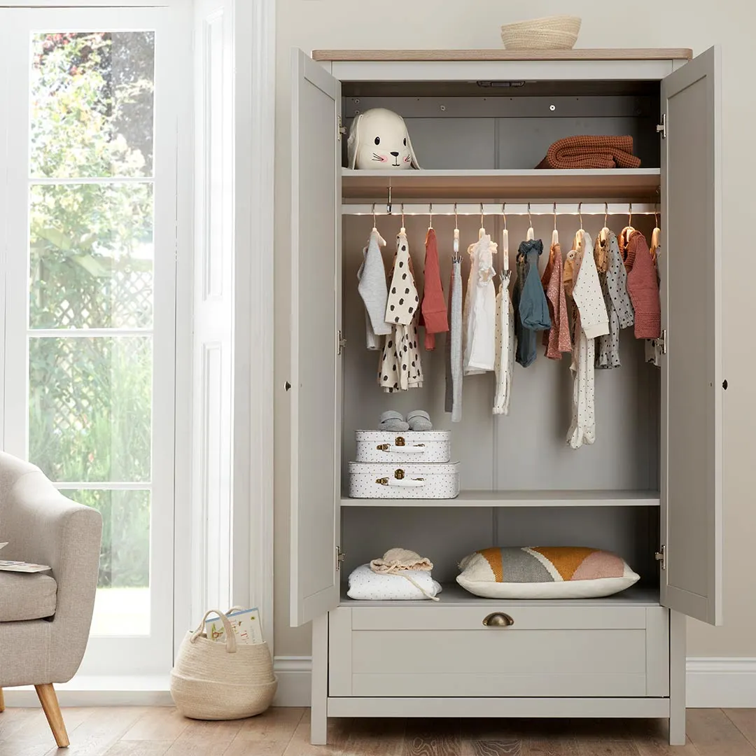 Tutti Bambini Verona Wardrobe - Dove Grey/Oak