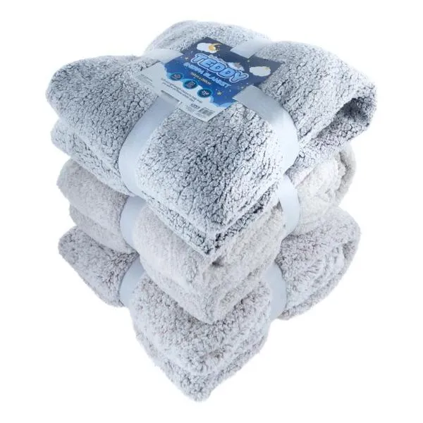 Two Tone Teddy Sherpa Blanket - 150cm x 200cm