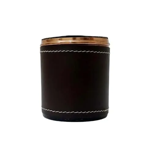 Virgo Creations Kaya Metal Jar Candle, Scented Soy Wax, Winter Forest Fragrance, Metal Jar in Brown Leather Finish, Relaxation Gifting Home Décor, Jar Size 7.5×7.5×8 cm, Pack of 1