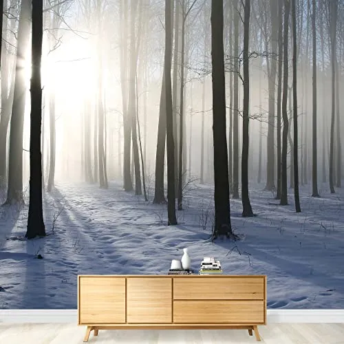 wall26 - A Blanket of Snow in The Forest at Winter Time - Wall Mural, Removable Sticker, Home Decor - 66x96 inches