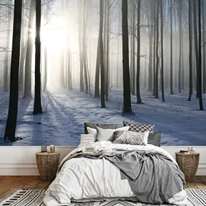 wall26 - A Blanket of Snow in The Forest at Winter Time - Wall Mural, Removable Sticker, Home Decor - 66x96 inches