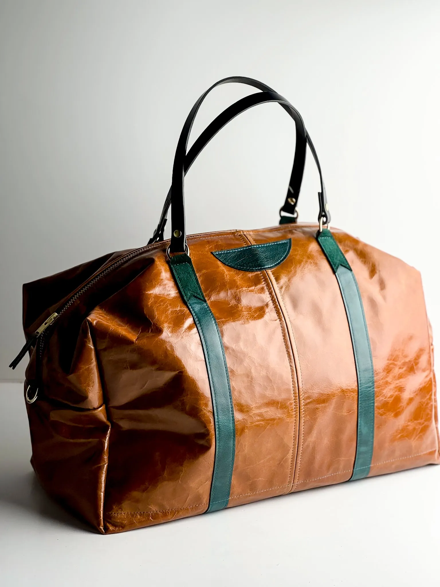 Western Woods Collection | Jackson Travel Duffel | Bourbon   Teal Spruce