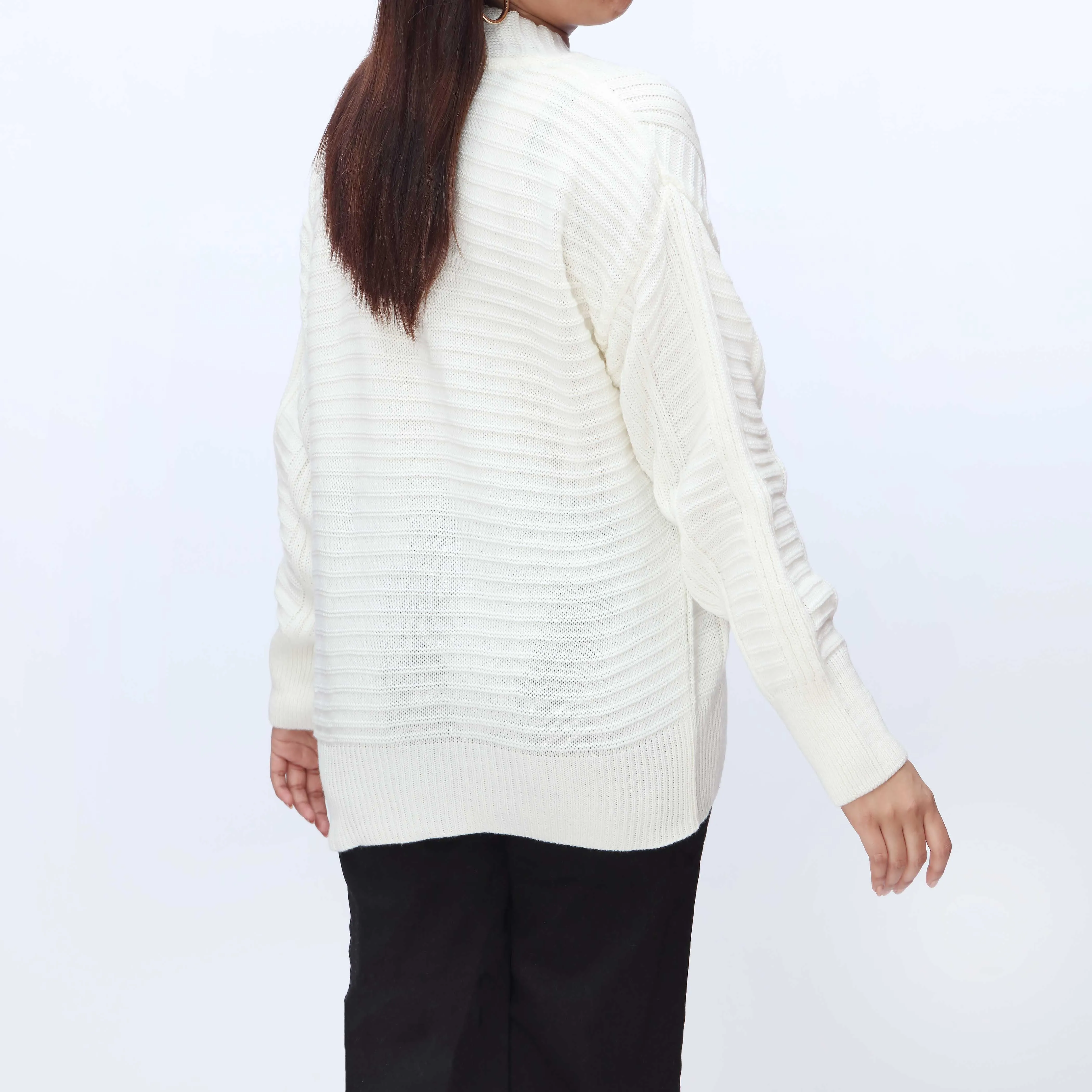 White Mid Length Cardigan PW3912