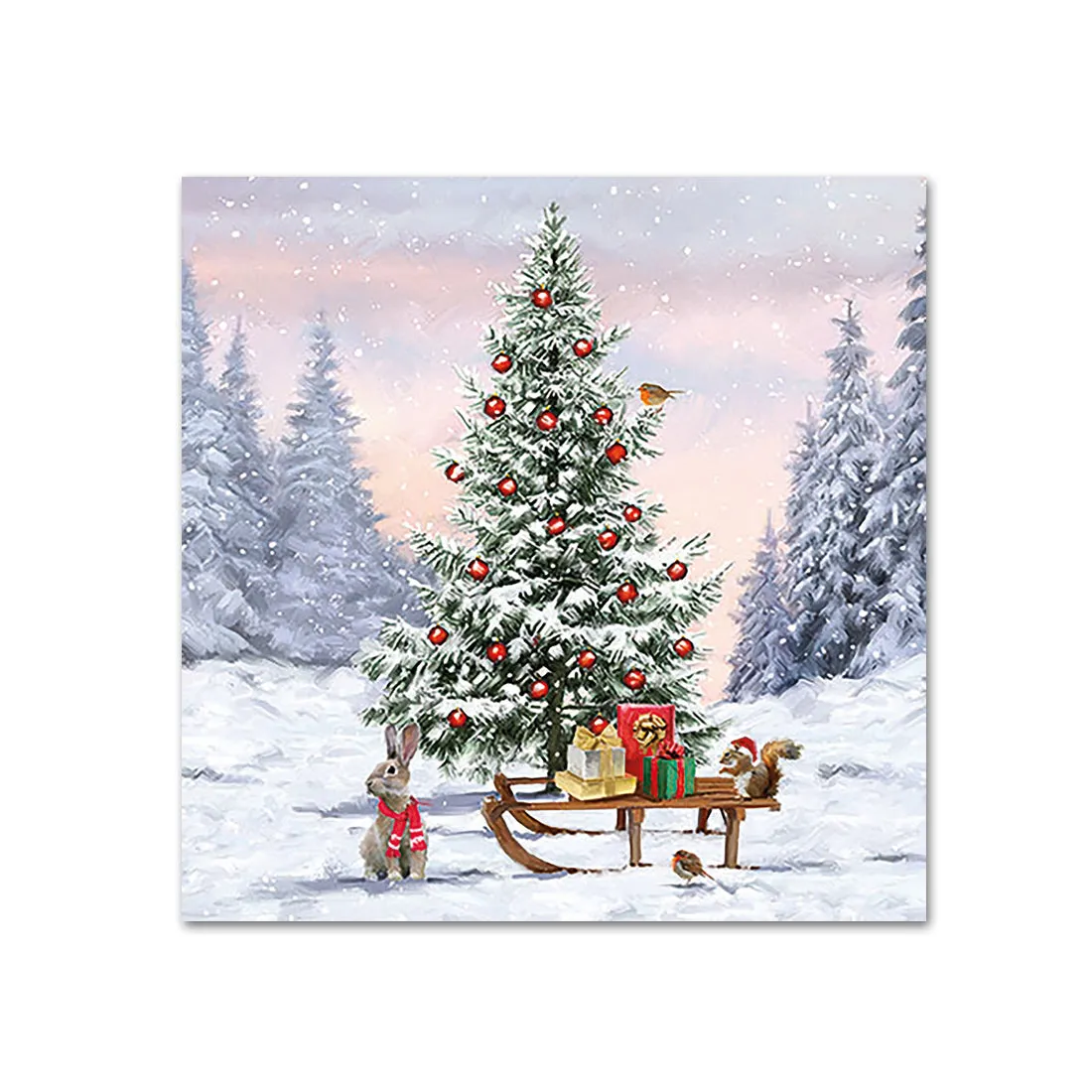 Wildlife Christmas Paper Beverage Napkins