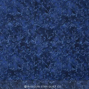 Wilmington Essentials - Filigree Dark Blue 108" Flannel Backing