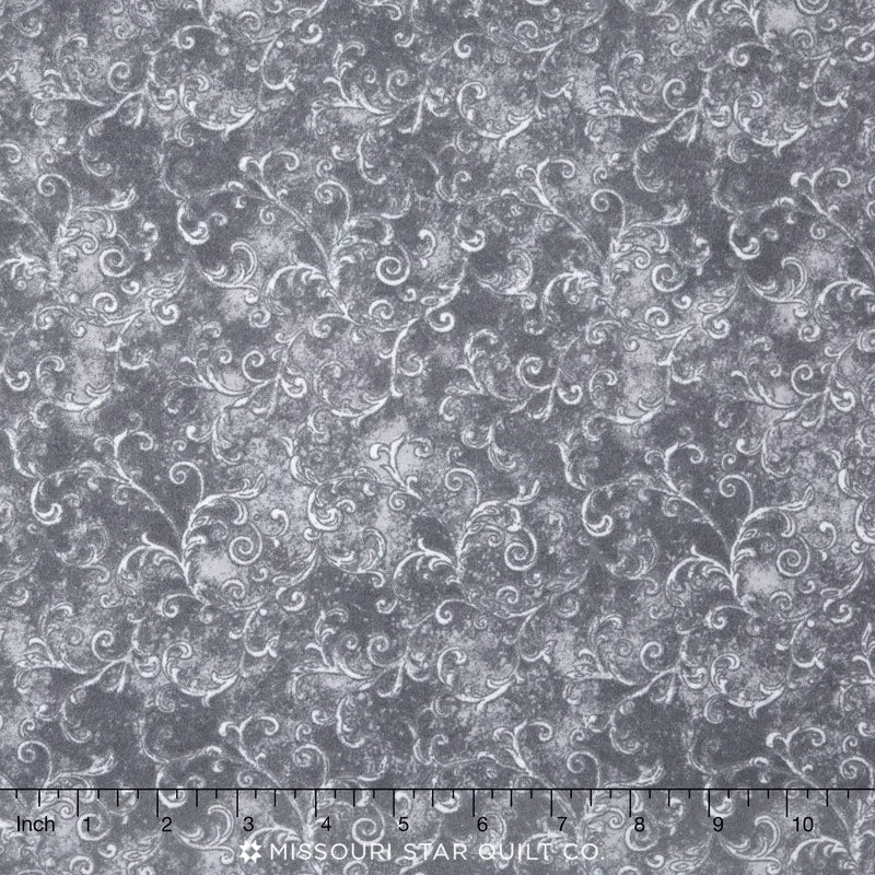 Wilmington Essentials - Filigree Dark Gray 108" Flannel Backing