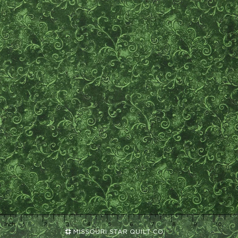 Wilmington Essentials - Filigree Dark Green 108" Flannel Backing