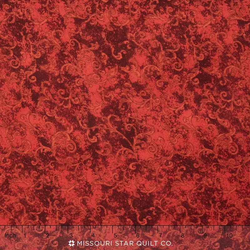 Wilmington Essentials - Filigree Red 108" Flannel Backing