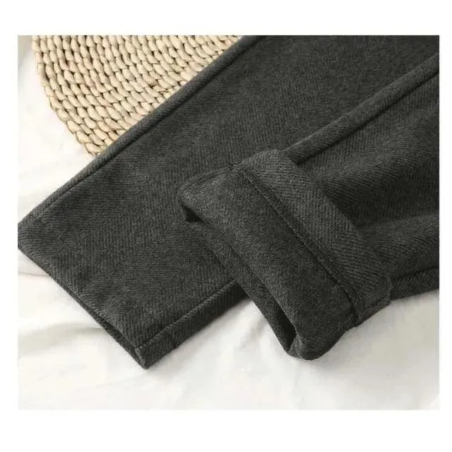 Winter Chic Woolen Harem Pencil Pants: Modern Office Wear for Women