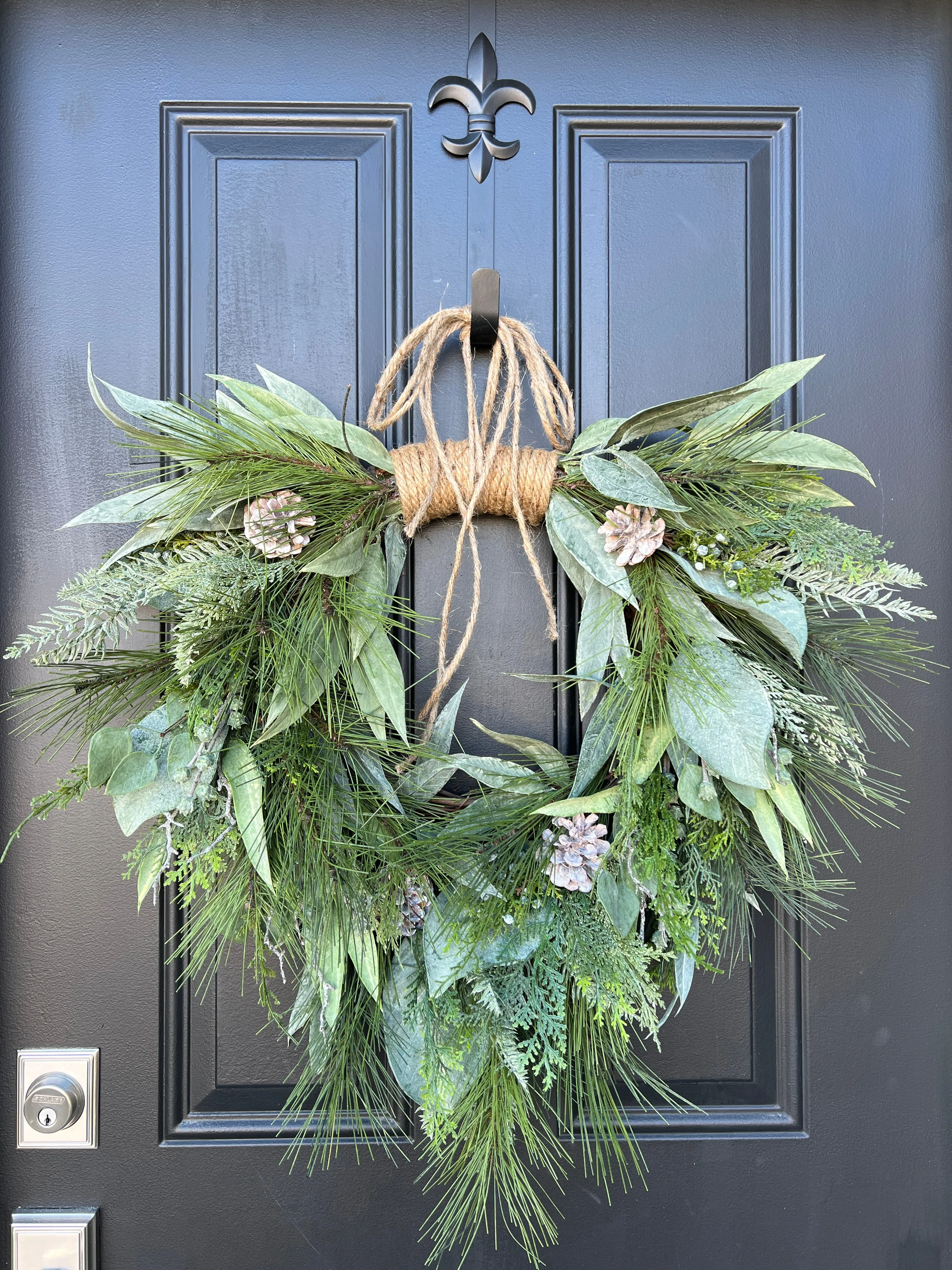 Winter Pine and Eucalyptus Wreath for Front Door